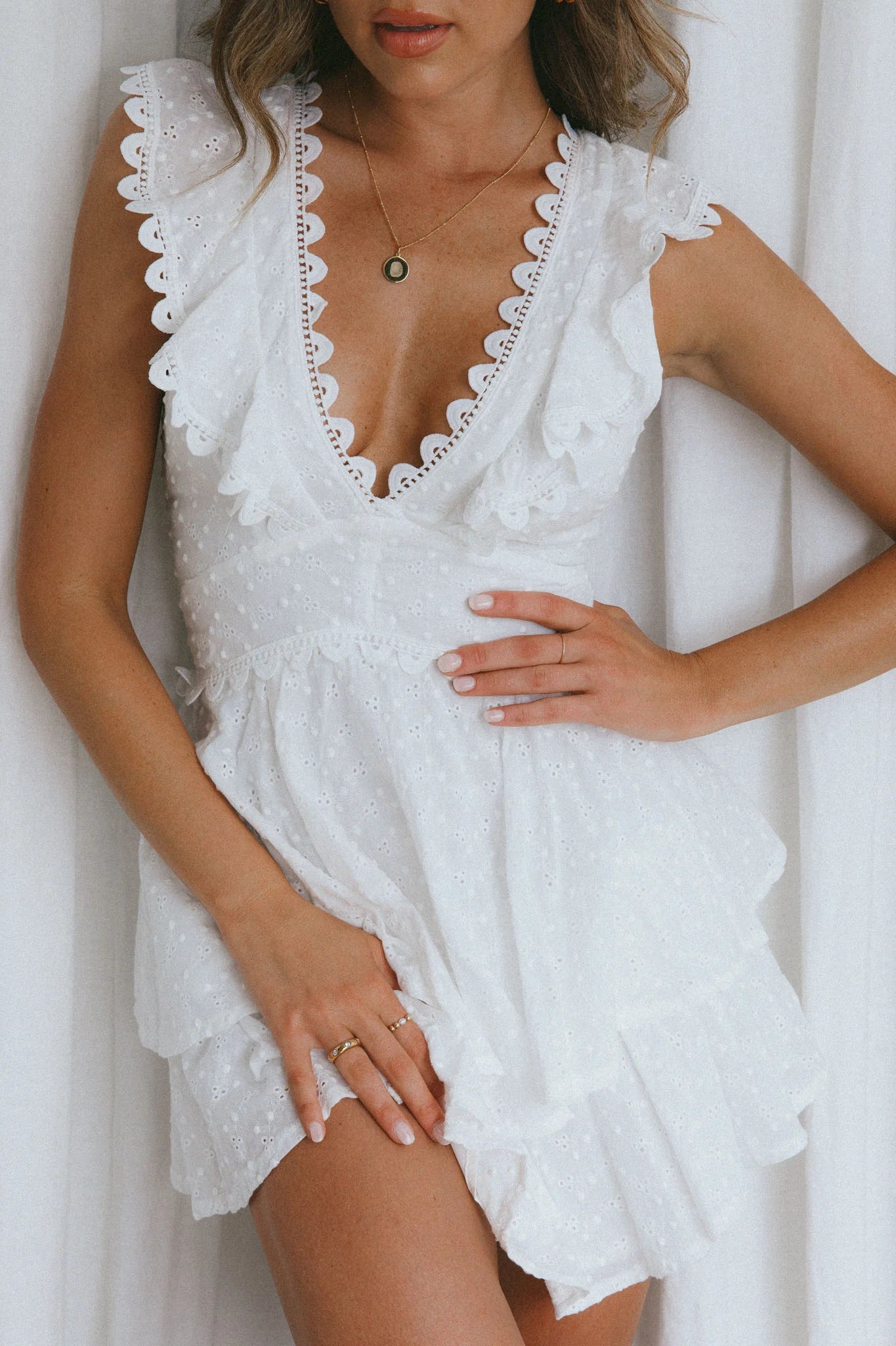 Alessia Lace Insert Mini Dress