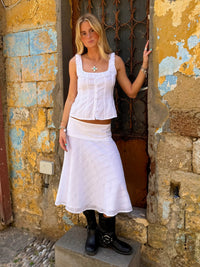 Amalfi Romance Ruffle Top & Midi Skirt Set