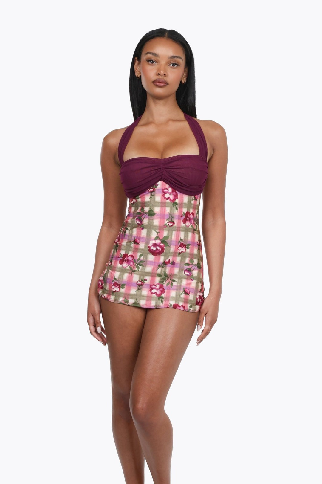 Bella Retro Plaid Mesh Playsuit