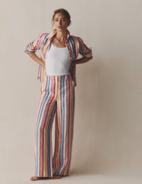 Amalfi Sun High Waisted Linen Wide Leg Pants