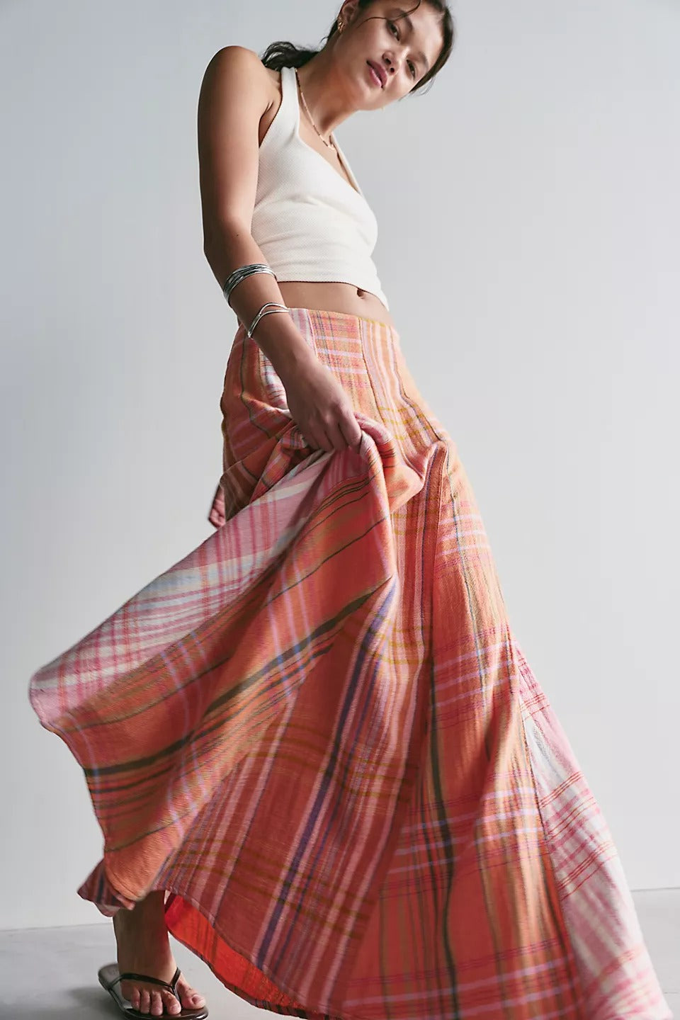 Sienna Plaid Maxi Skirt