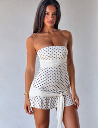 Spotlight Sweetheart Mesh Overlay Strapless Mini Dress