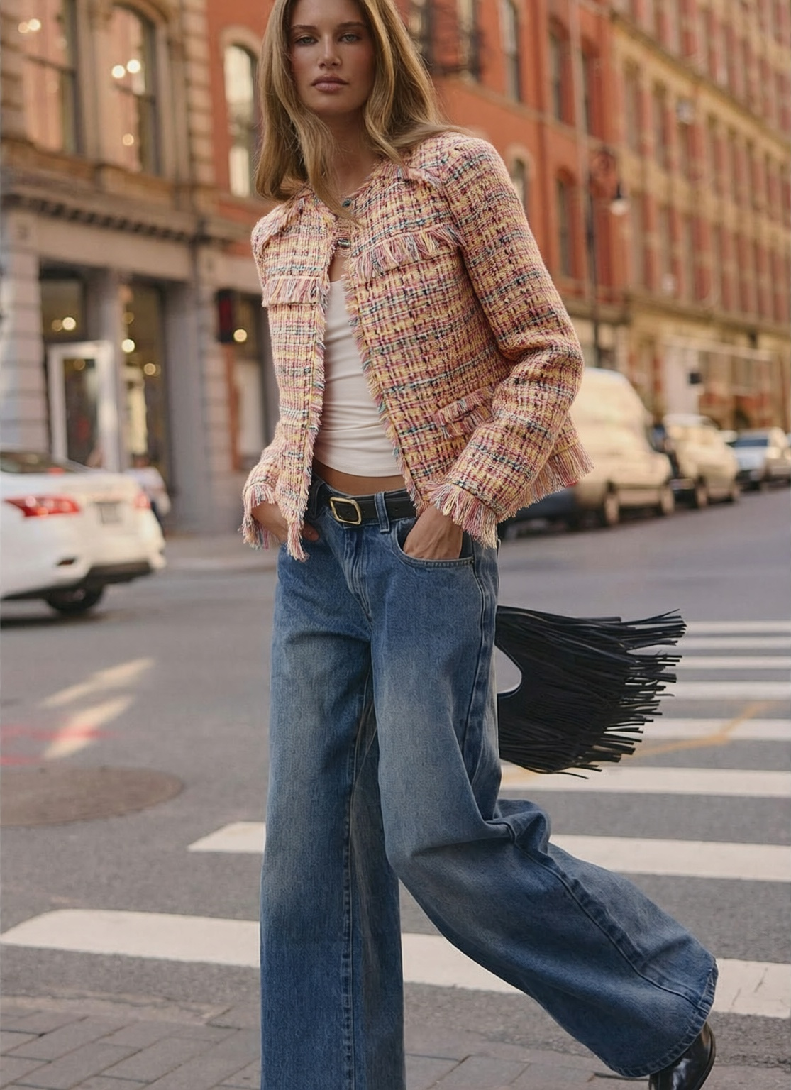 Camille Tweed Fringe Jacket
