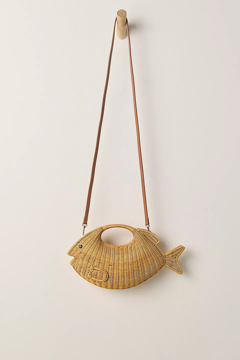 Capri Catch Woven Fish Shaped Rattan Bag