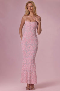 Celeste Embellished Square Neck Maxi Dress