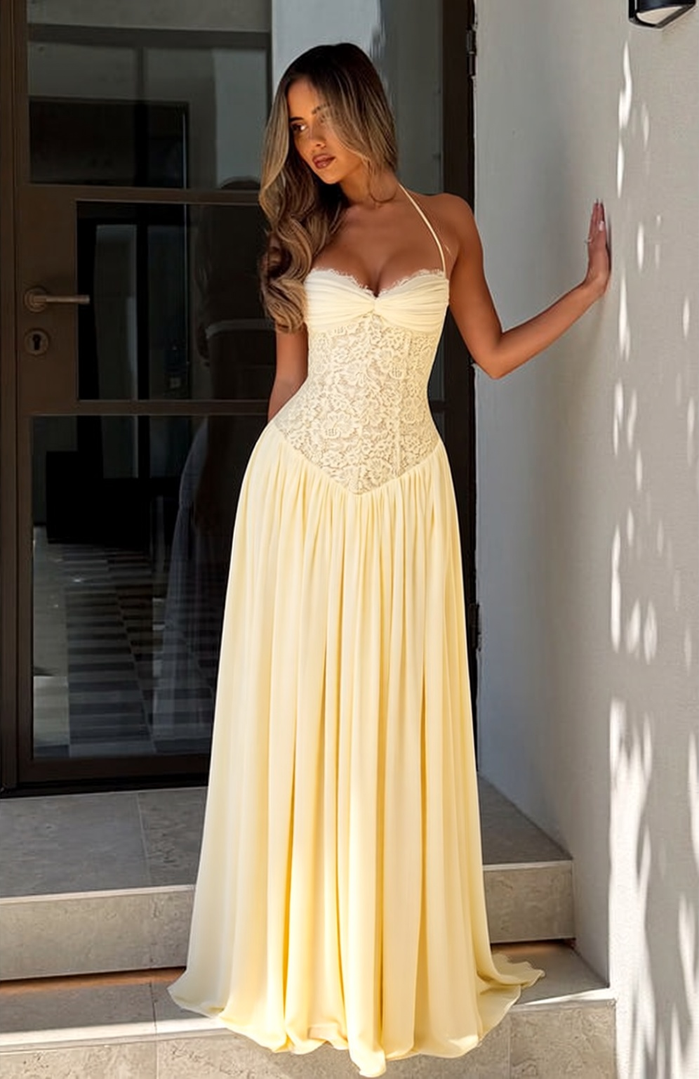 Celeste Lace Corset Maxi Dress