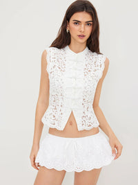 Coquette Floral Lace Vest Top