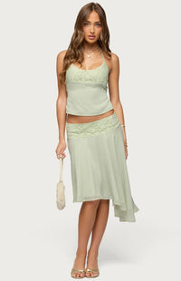 Elowen Lace Trim Cami Top & Asymmetric Skirt Set