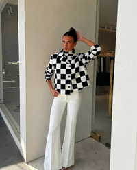 Harper Checkered Knit Jacket