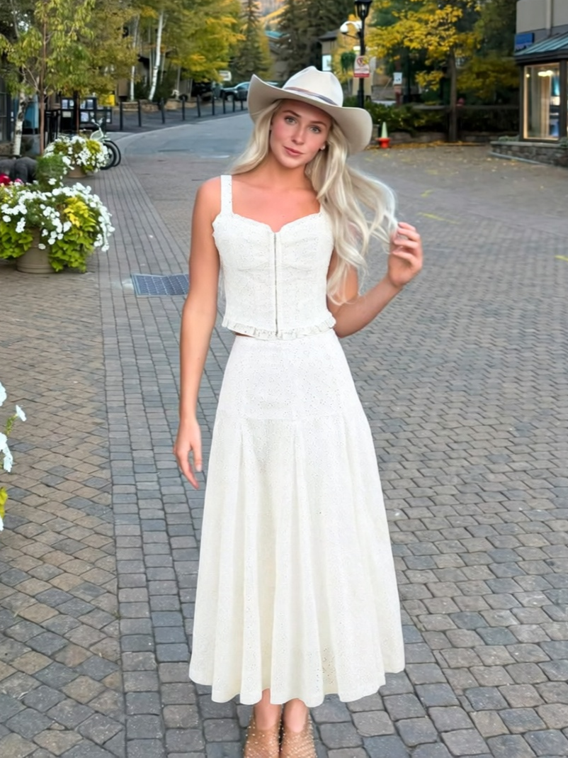 Isla Eyelet Embroidery Two Piece Set