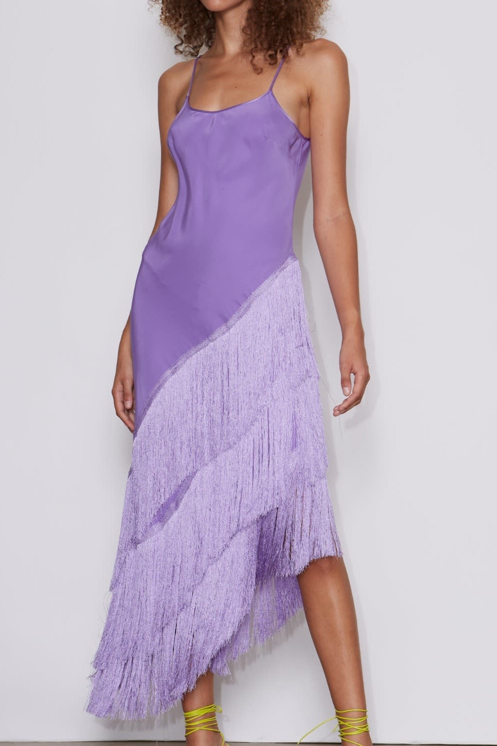 Lavelle Fringe Asymmetrical Midi Dress