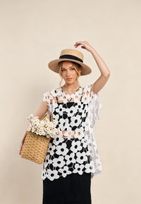 Luna Flora Cut-Out Floral Top