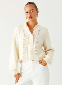 Luna Lace Detail Knit Cardigan