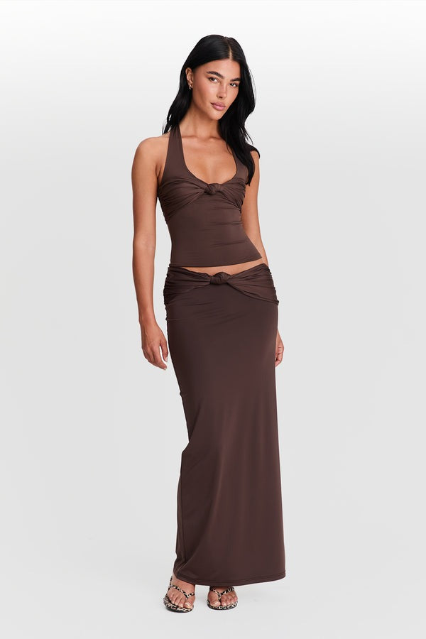 Mocha Muse Top & Skirt Set