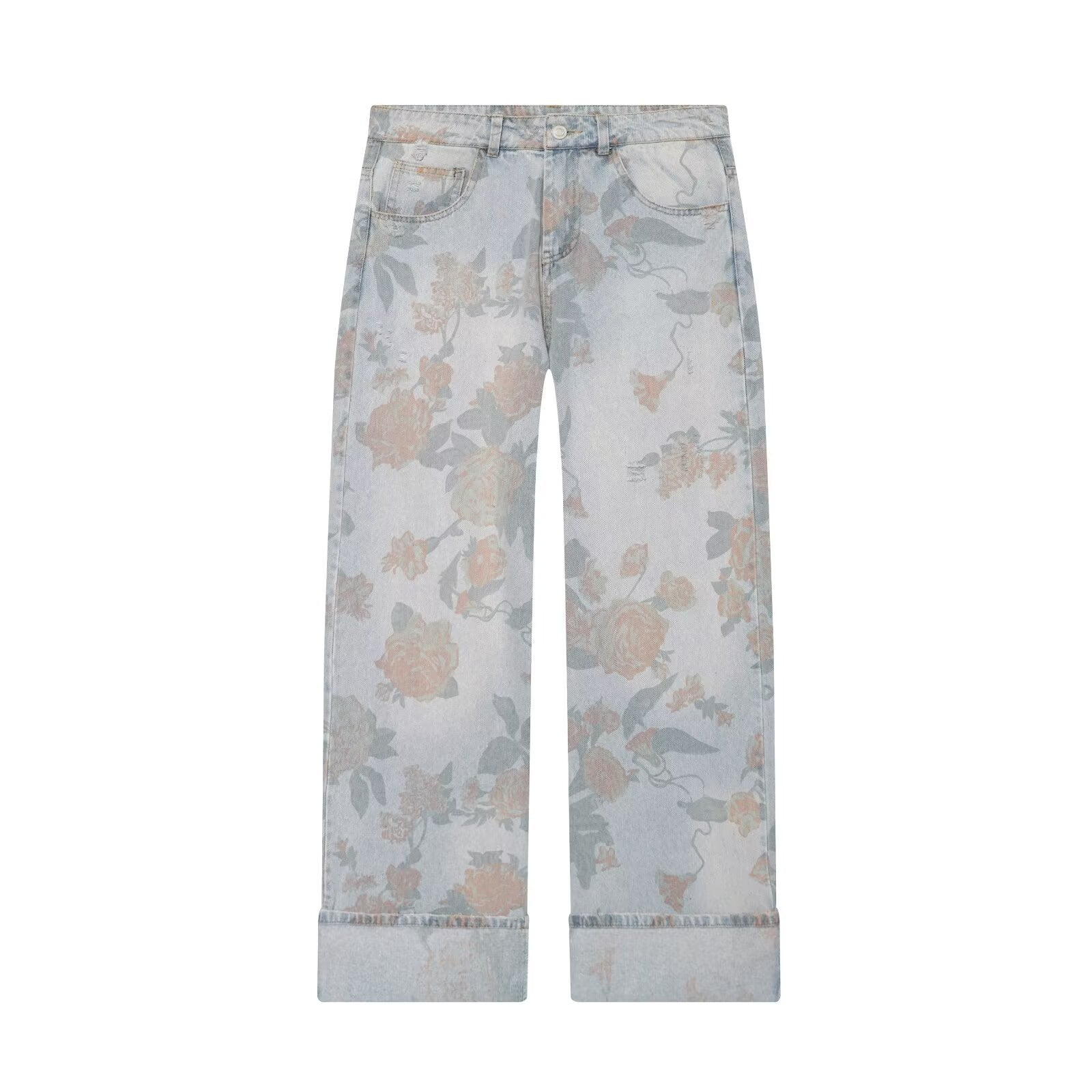 Marigold Vintage Rose Printed Jeans