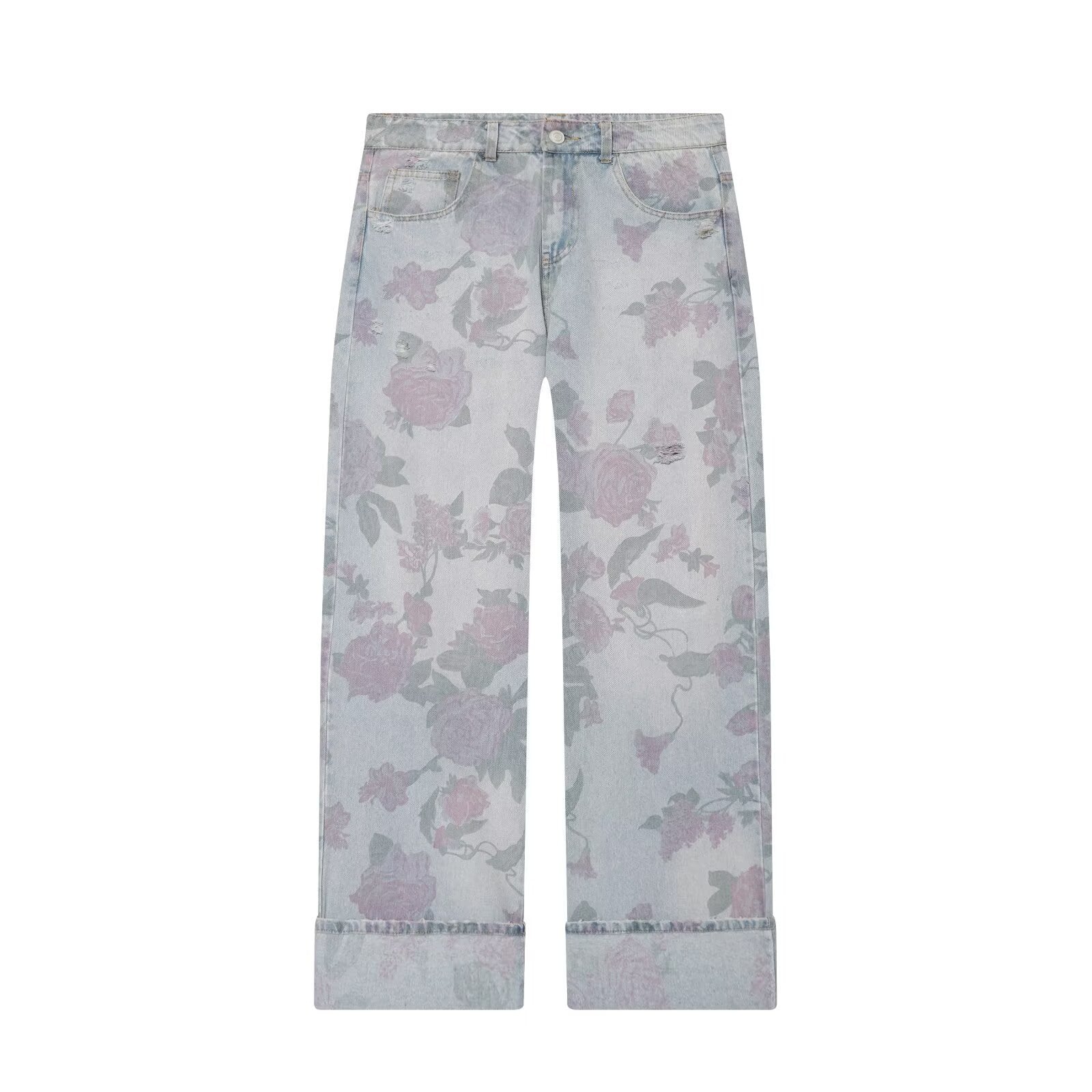 Marigold Vintage Rose Printed Jeans