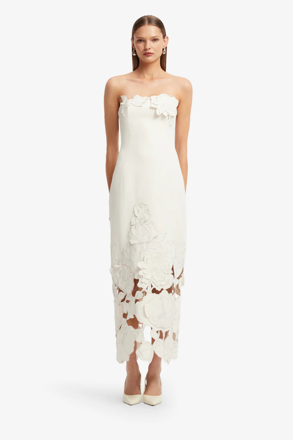 Rayna 3D Floral Applique Maxi Dress