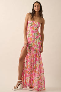 Rosalie Floral Strapless Maxi Dress