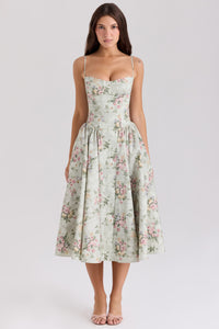 Rosalie Floral Twill Midi Dress