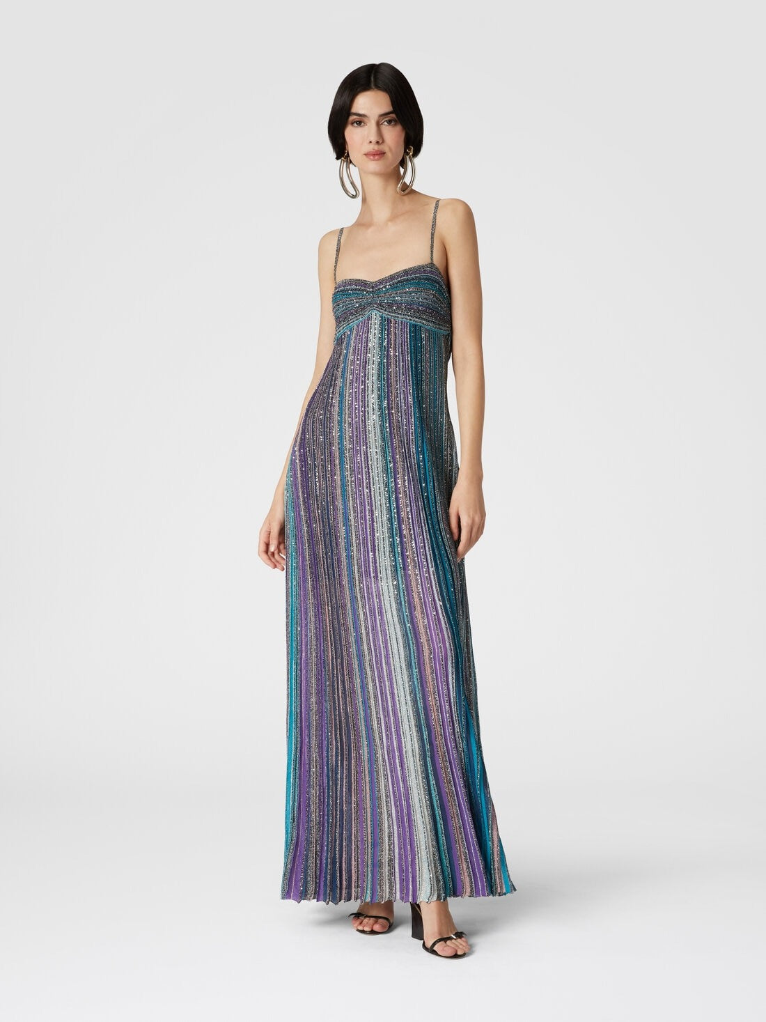 Seraphina Metallic Stripe Maxi Dress