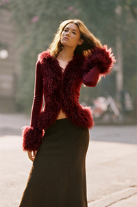 Sienna Faux Fur Trim Knit Cardigan