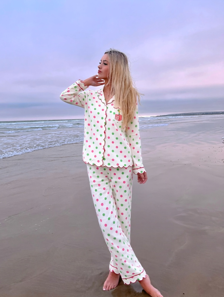 Sweet Dot Scallop Pajama Set