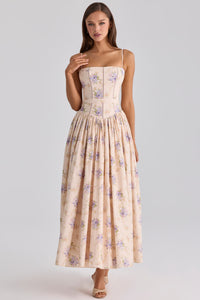 Violetta Floral Square Neck Maxi Dress