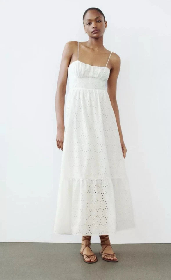 Isadora Eyelet Embroidery Maxi Dress